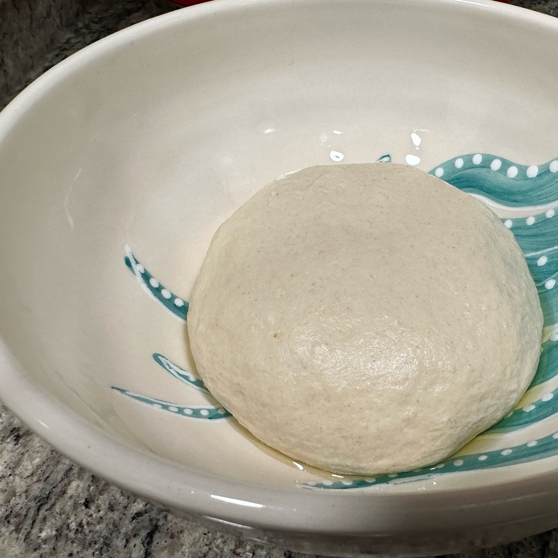 pizza dough ready for Christmas, a tradition in my house 