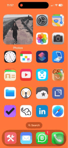 gif showing how the shortcut works